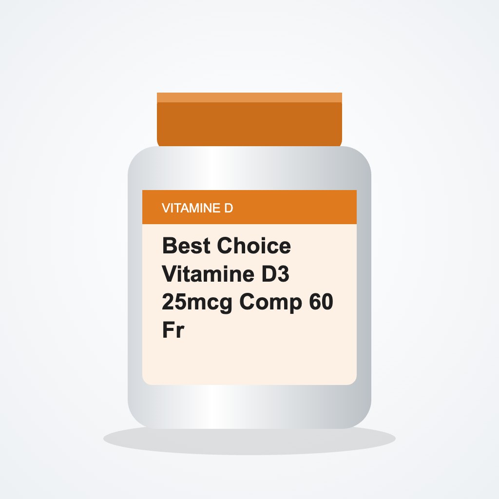 [3626462] Best Choice Vitamine D3 25mcg Comp 60 Fr